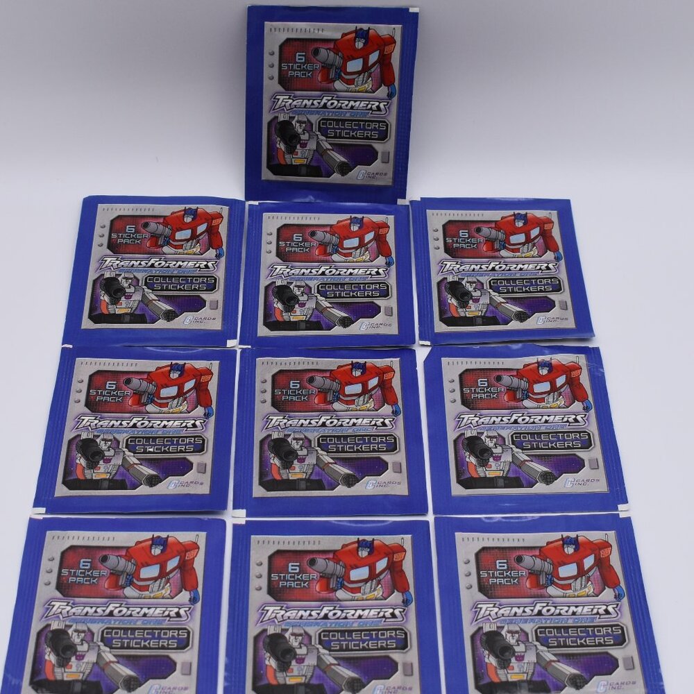 10xTransformers Generation One Collectors Stickers Hasbro 6 Sticker Pack Vintage